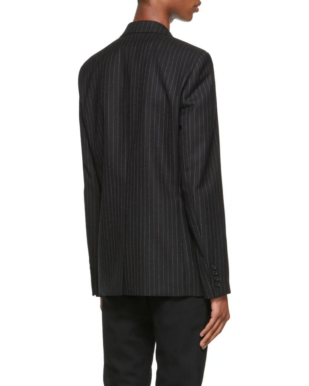 Pinstriped Buttoned Blazer