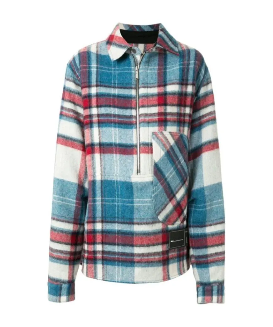 We11Done Front-Zip Checked Overshirt