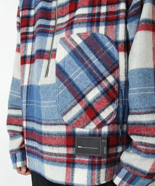 We11Done Front-Zip Checked Overshirt