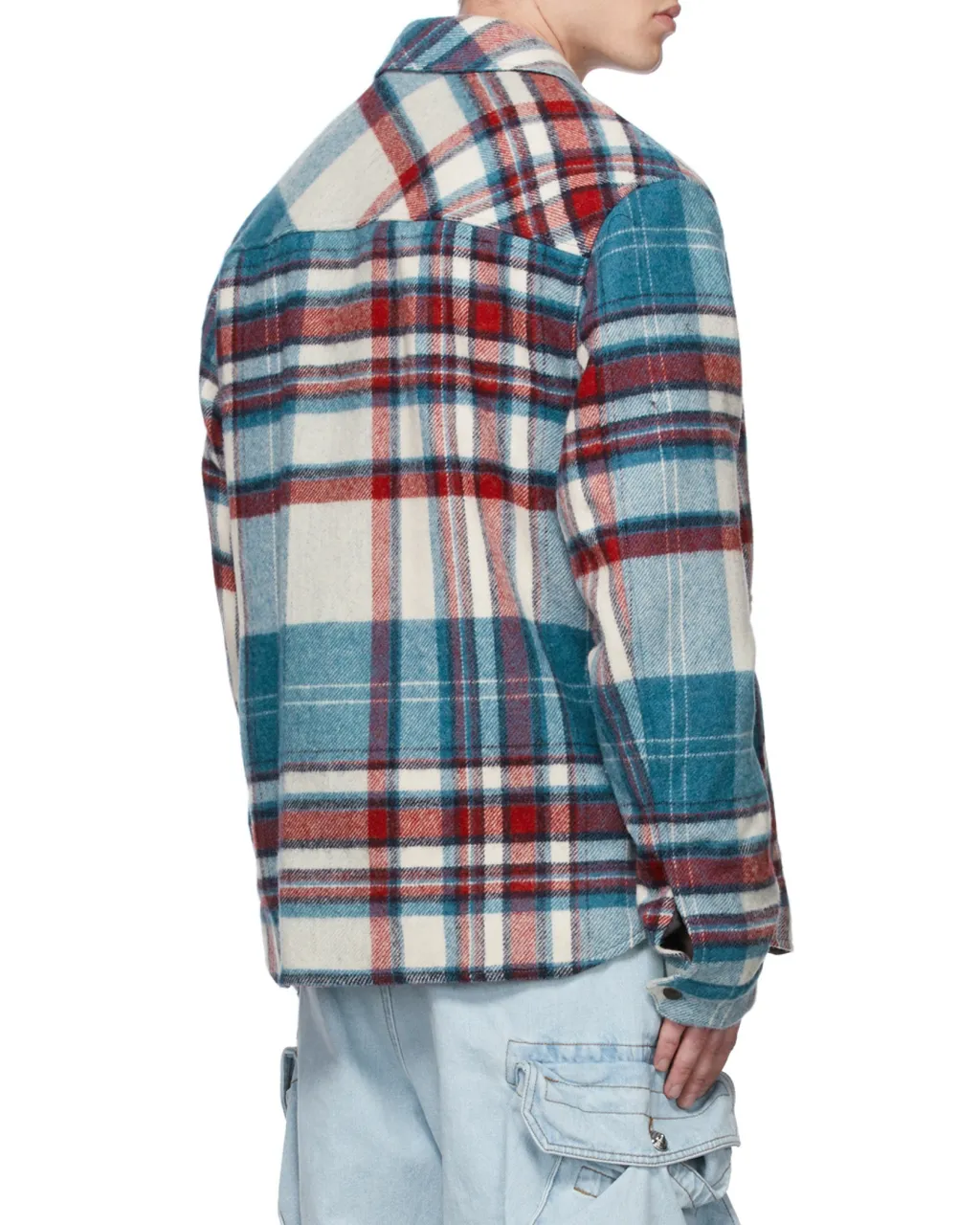 We11Done Front-Zip Checked Overshirt