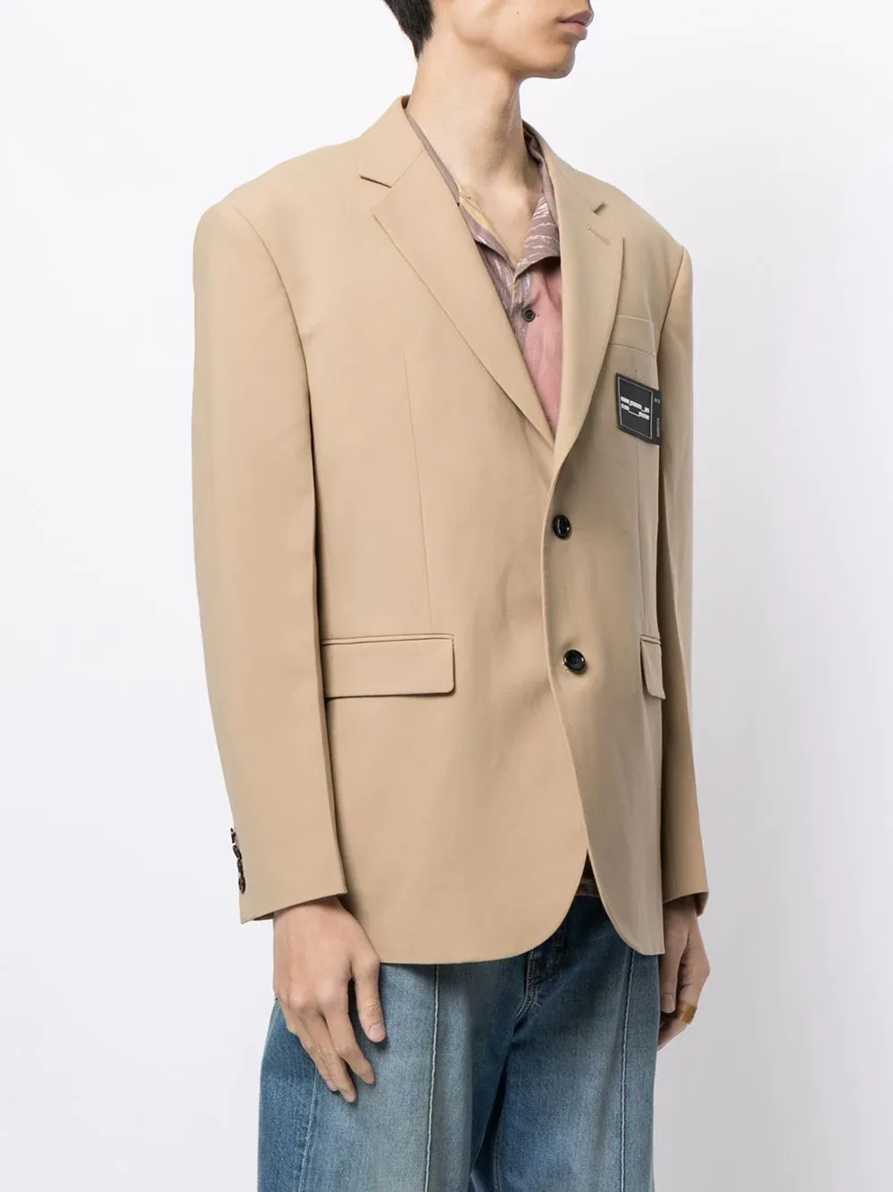 Logo-Patch Single-Breasted Blazer