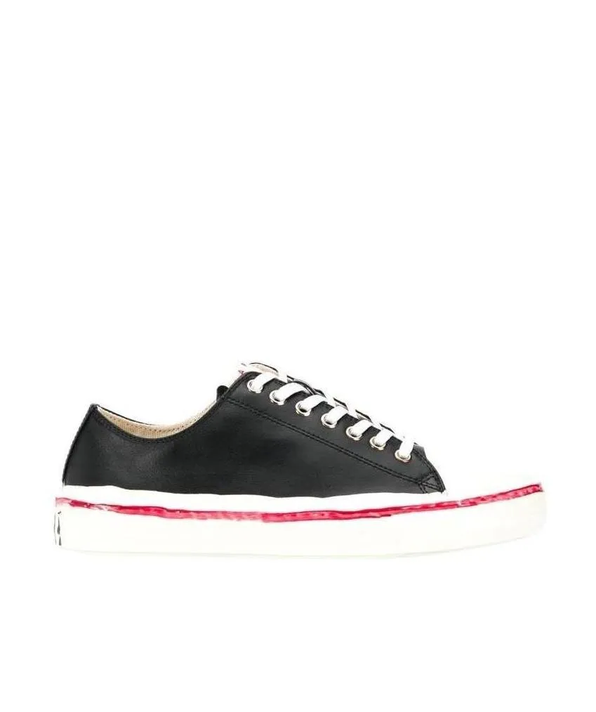 Leather Lace-Up Sneakers