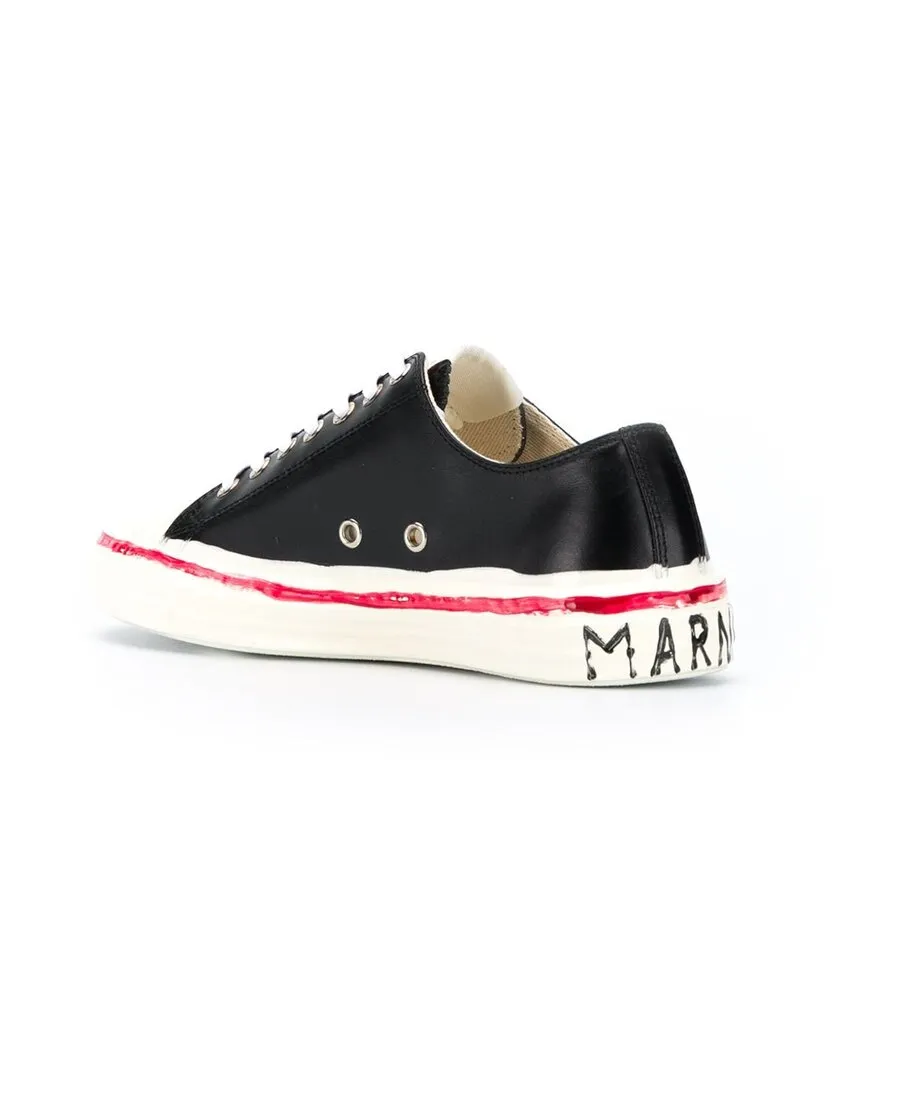 Leather Lace-Up Sneakers