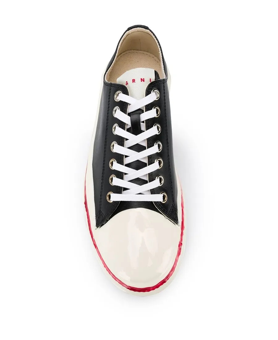 Leather Lace-Up Sneakers