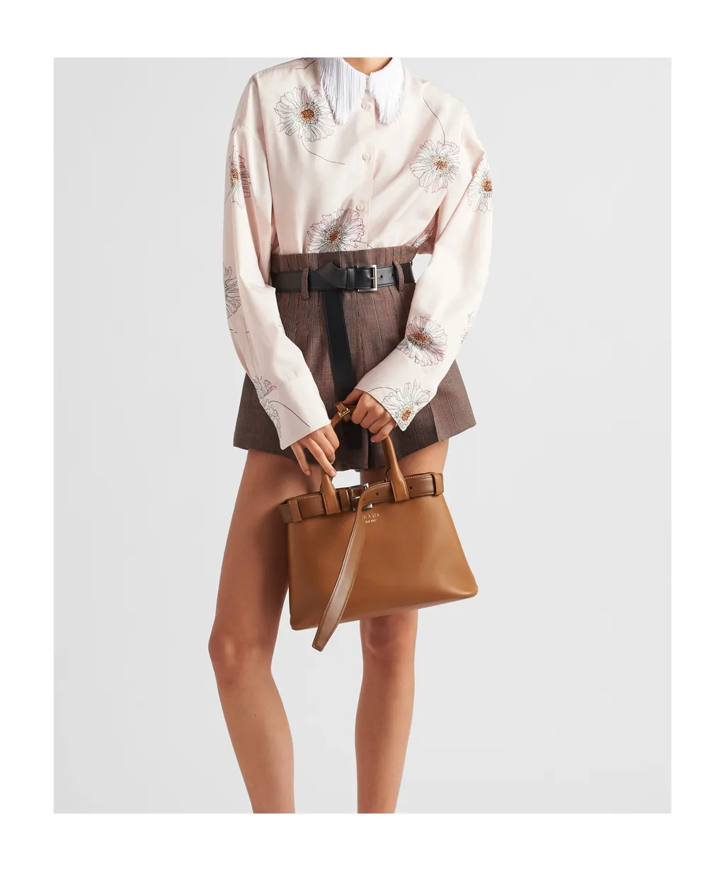 Prada Belted Open-Top Medium Handbag