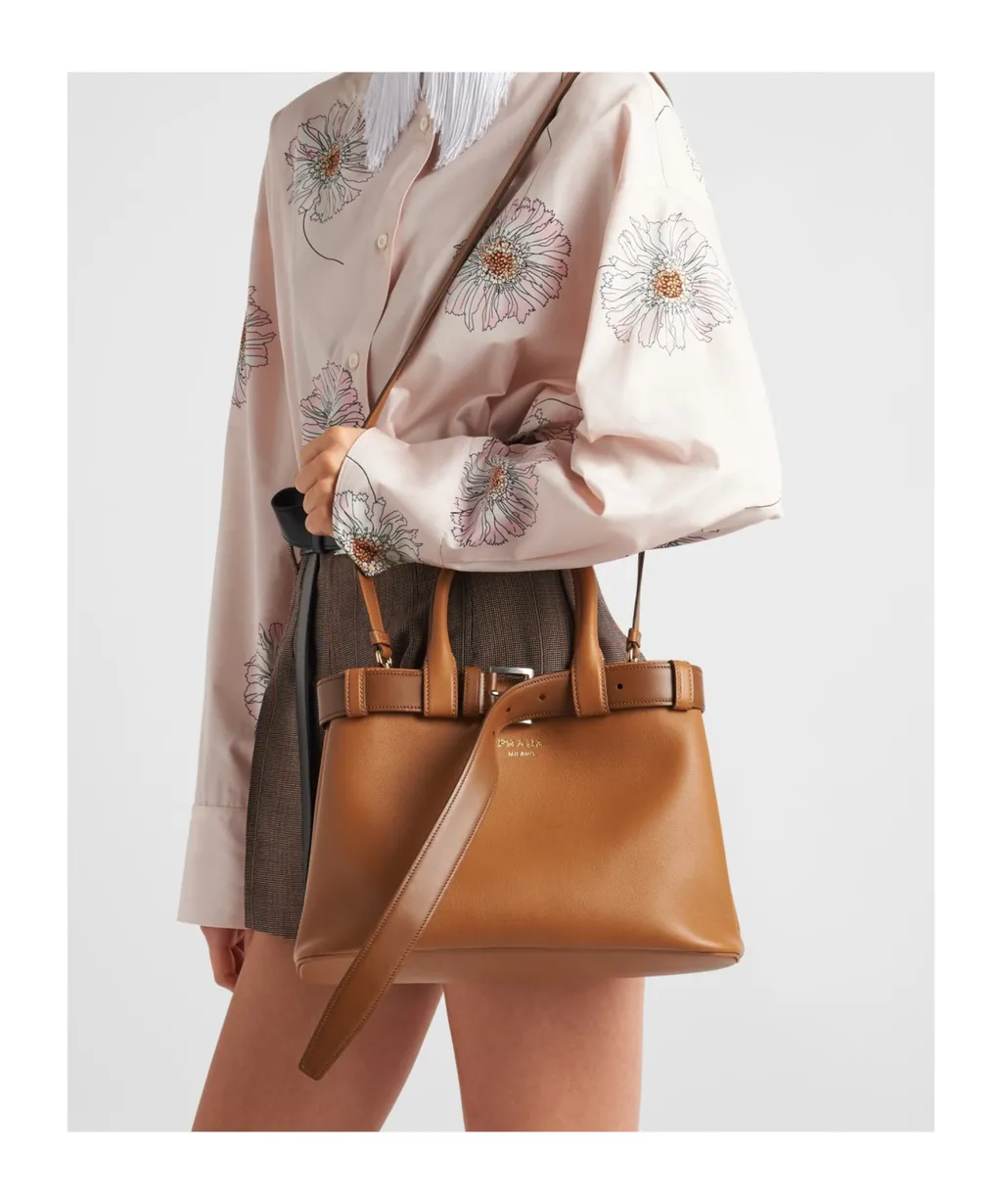 Prada Belted Open-Top Medium Handbag