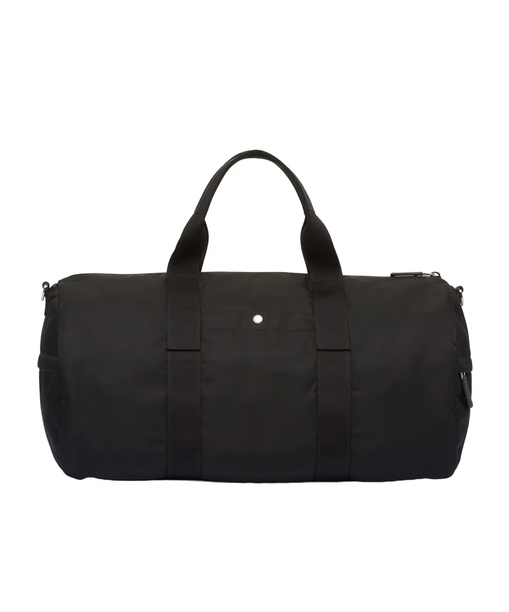 Prada Logo Plaque Zip-Up Duffle Bag