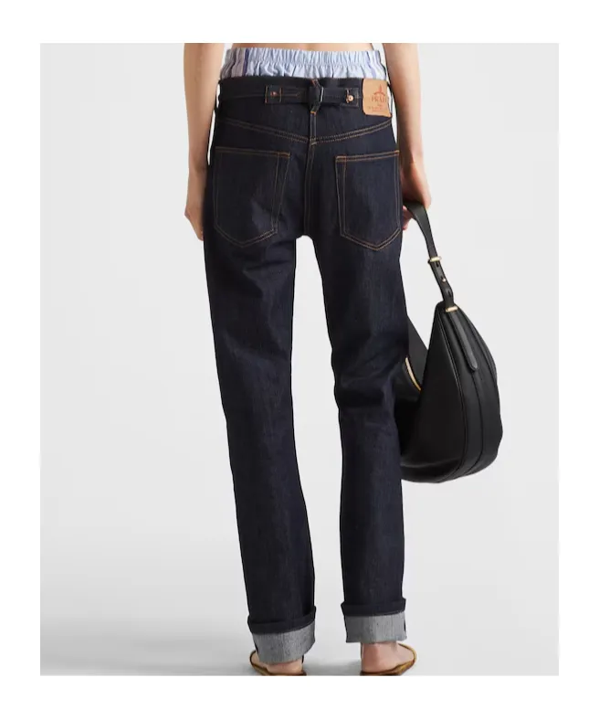 Prada Triangle-Logo Low-Waisted Jeans