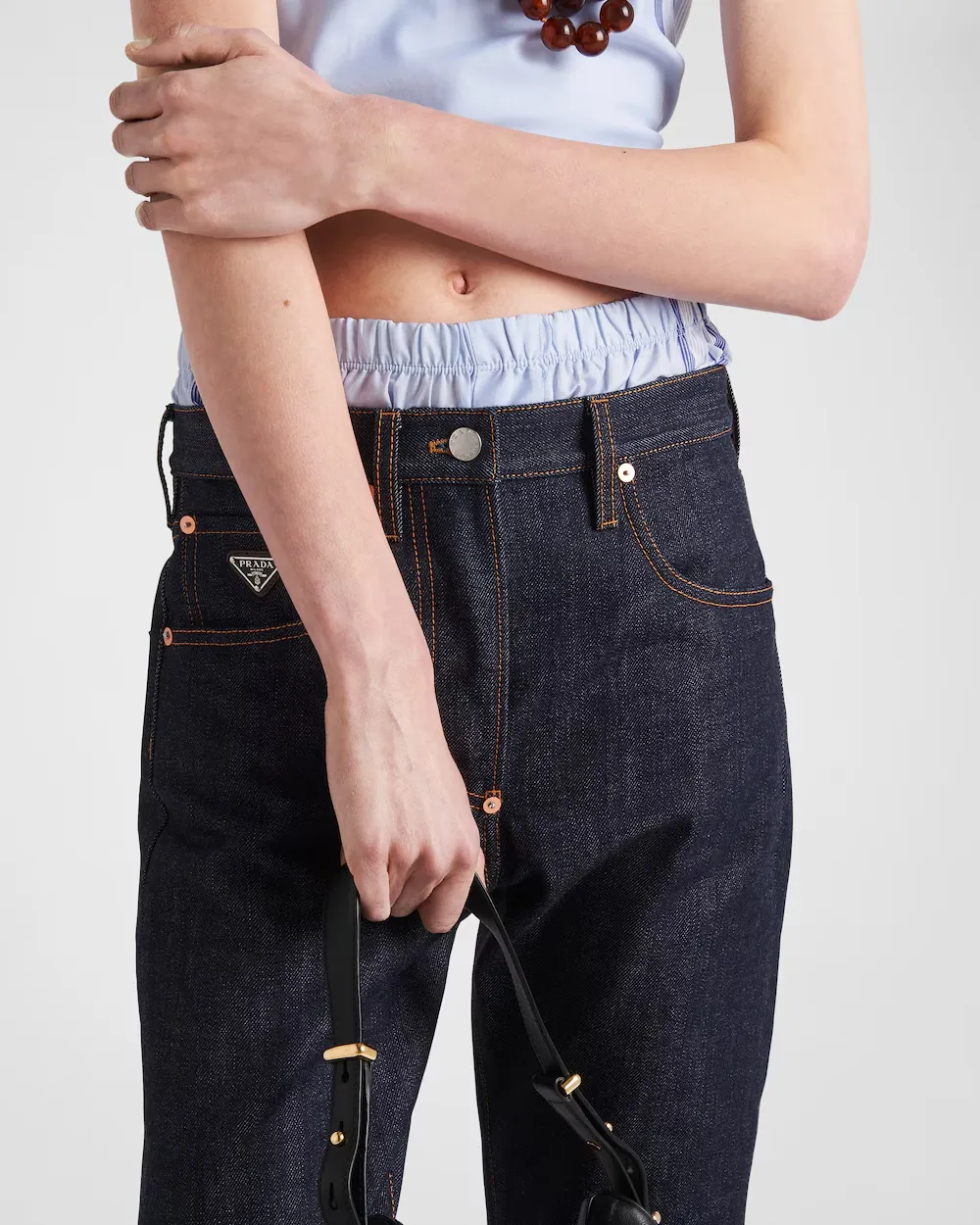 Prada Triangle-Logo Low-Waisted Jeans