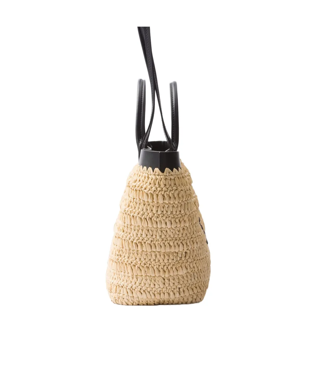 Prada Open-Top Woven Tote Bag