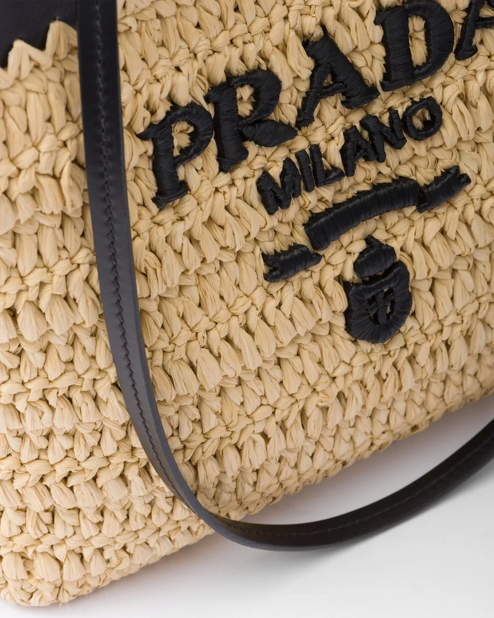 Prada Open-Top Woven Tote Bag