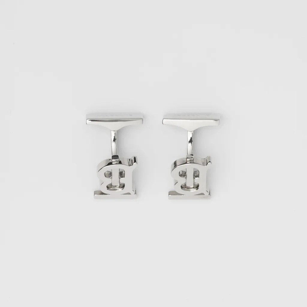 Monogram Motif Palladium-Plated Cufflinks