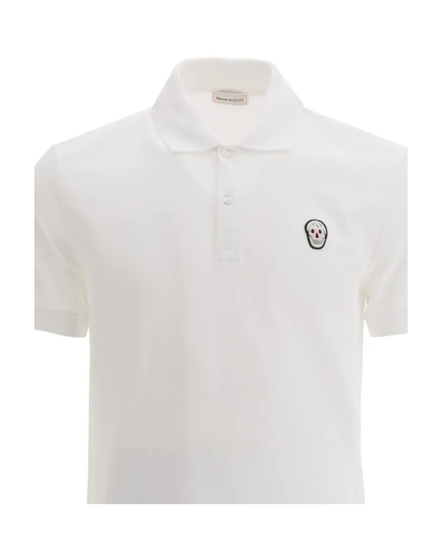 Alexander Mcqueen Skull Embroidered Polo Shirt