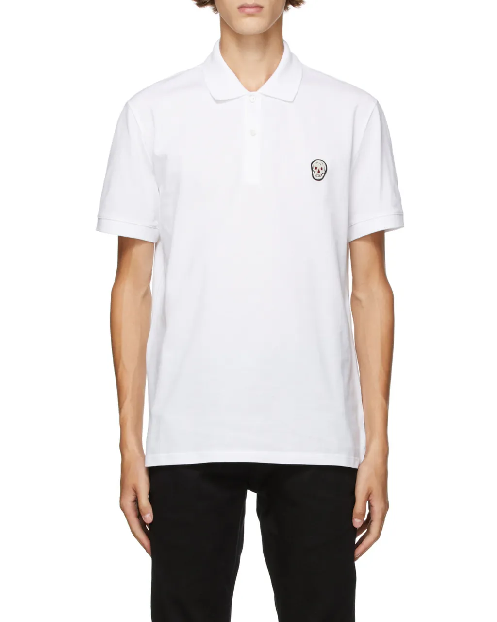 Alexander Mcqueen Skull Embroidered Polo Shirt