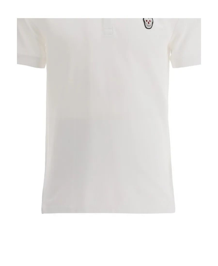 Alexander Mcqueen Skull Embroidered Polo Shirt
