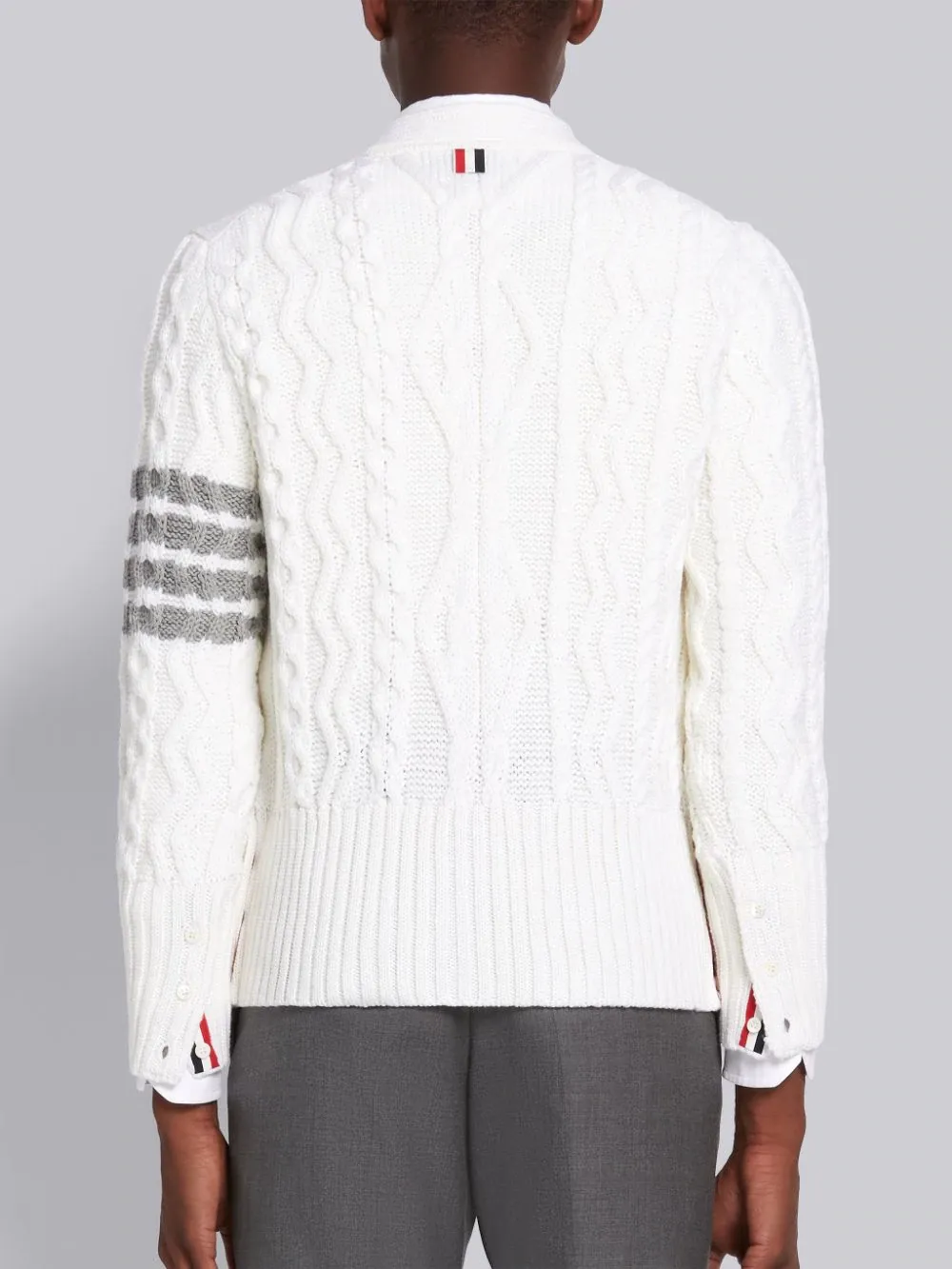 4-Bar Aran Cable Knit Cardigan