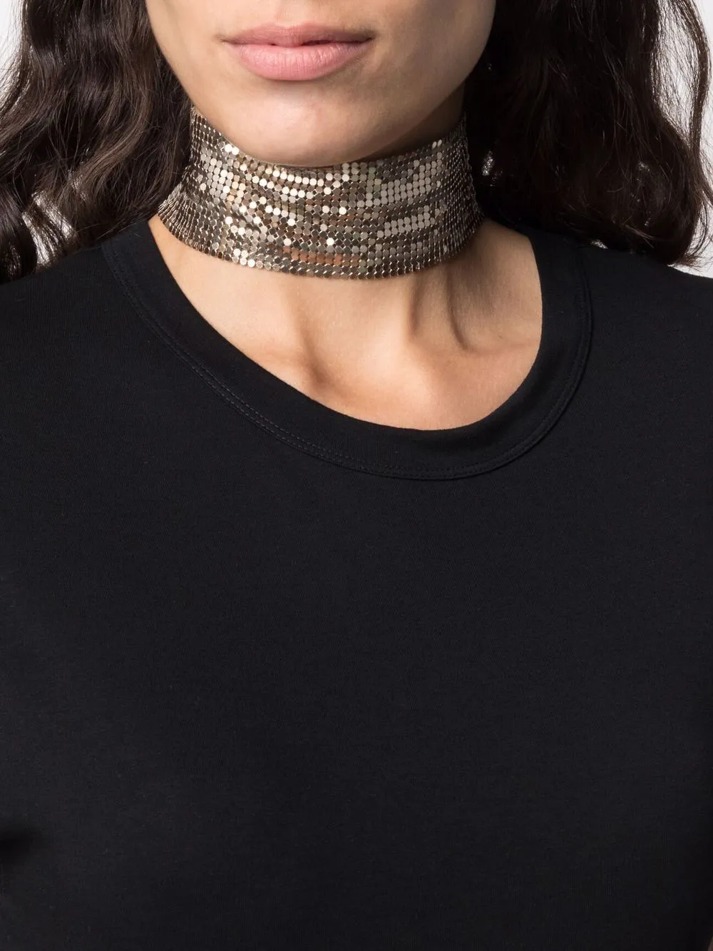 Logo-Engraved Mesh Choker