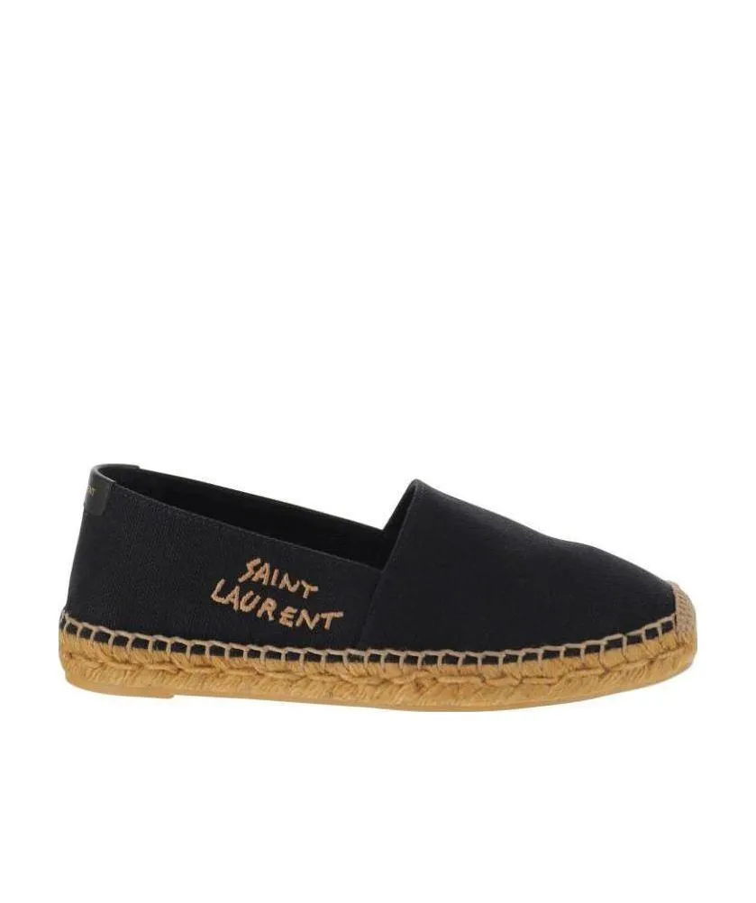 Saint Laurent Logo Embroidered Slip-On Espadrilles