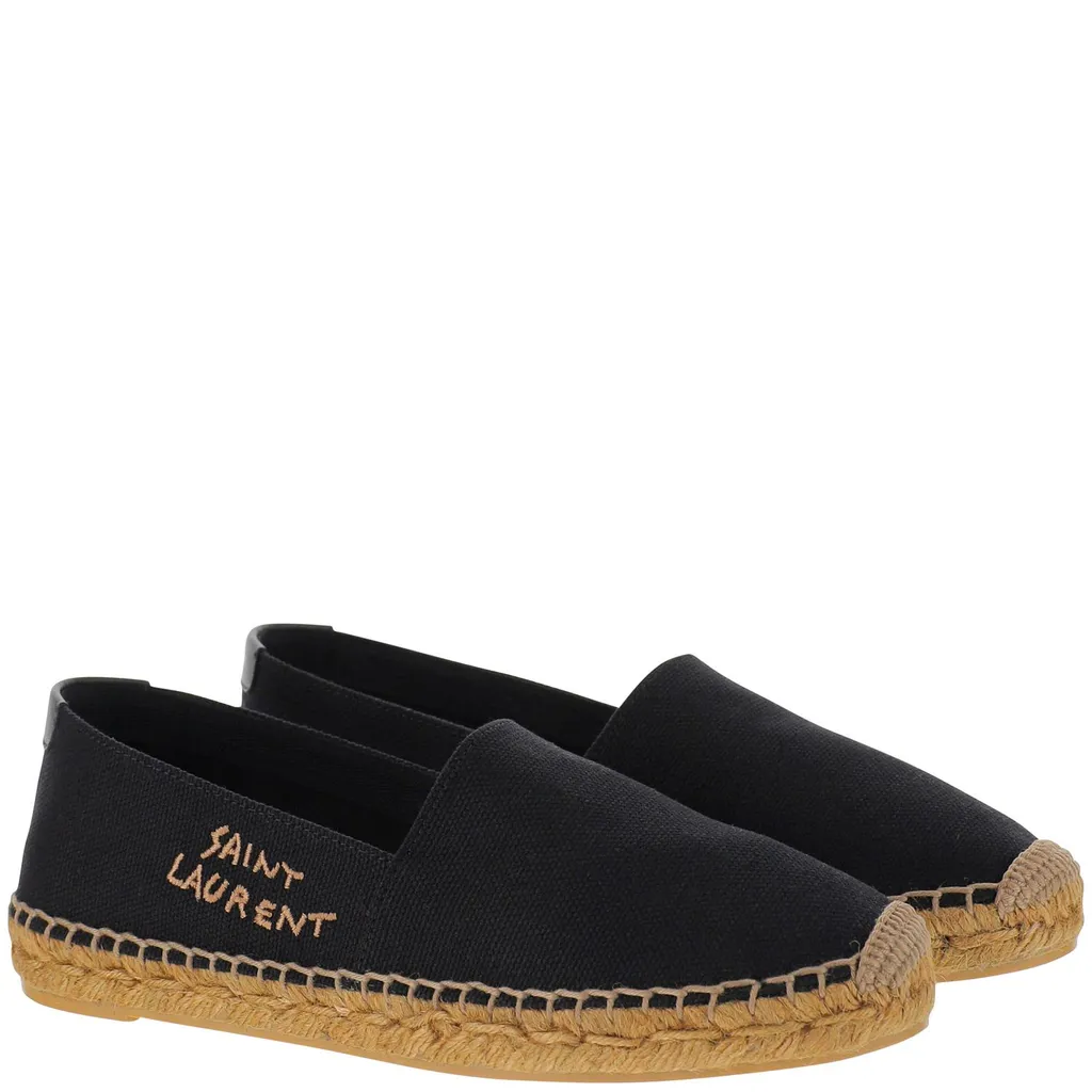 Saint Laurent Logo Embroidered Slip-On Espadrilles