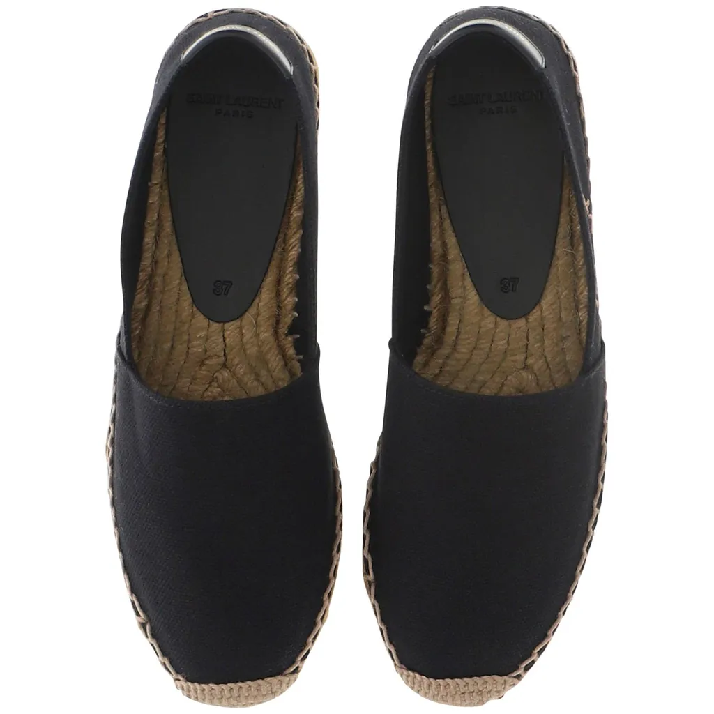 Saint Laurent Logo Embroidered Slip-On Espadrilles