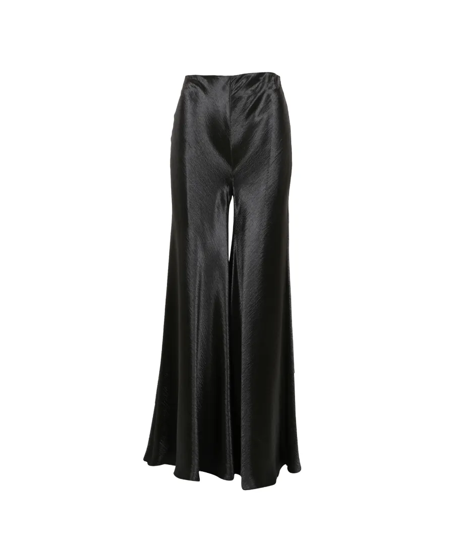 Black Wide-Leg Casual Pants