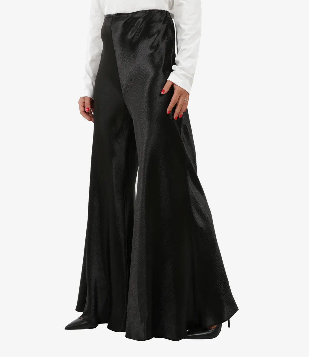 Black Wide-Leg Casual Pants