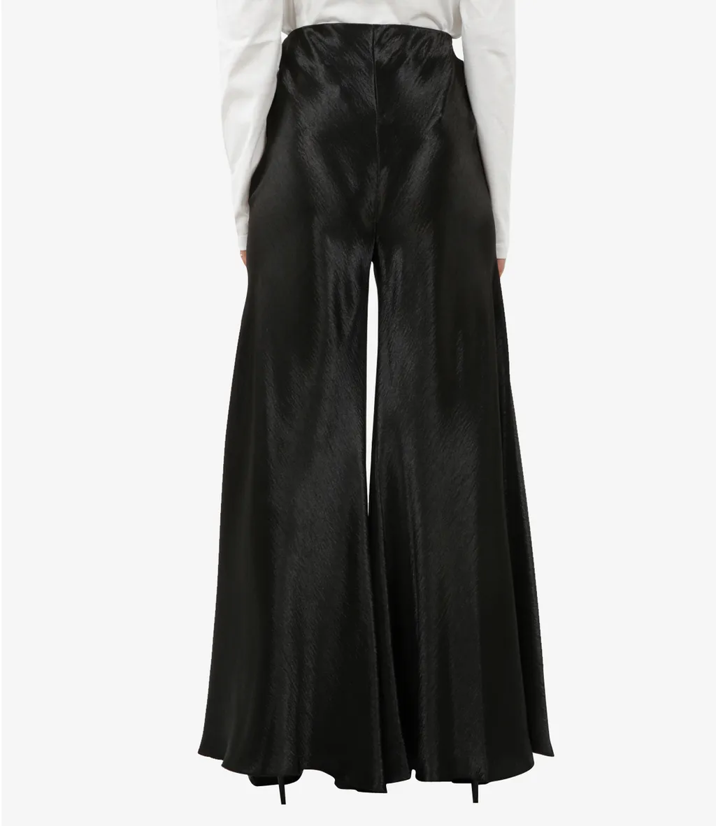 Black Wide-Leg Casual Pants