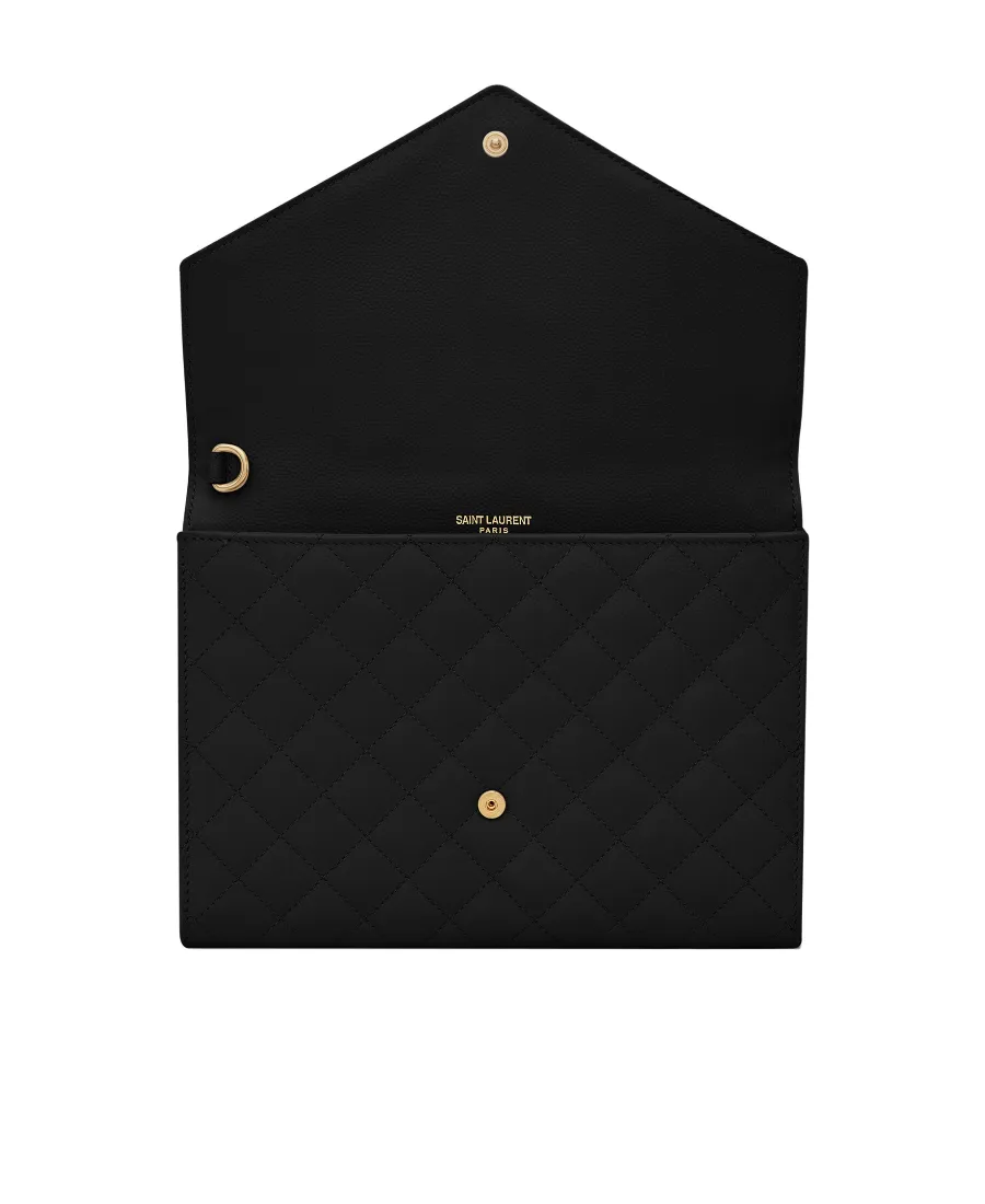Saint Laurent Logo Plaque Envelope Clutch Bag