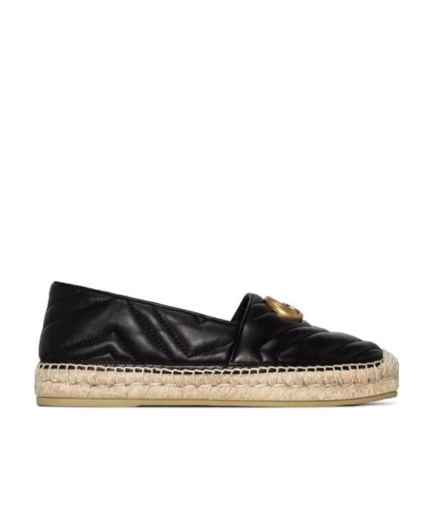Leather Espadrille With Double G