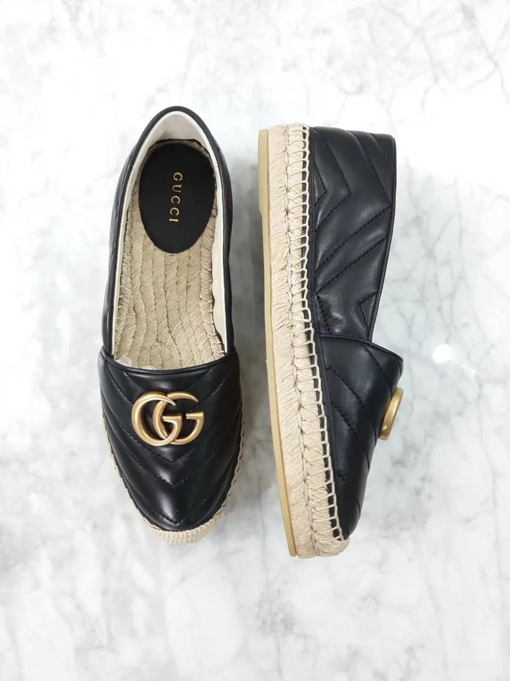 Leather Espadrille With Double G