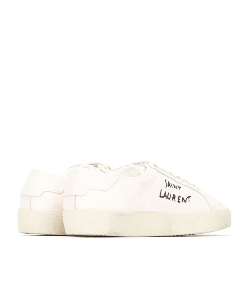 Court Classic Sl/06 Embroidered Sneakers In Fabric And Leather