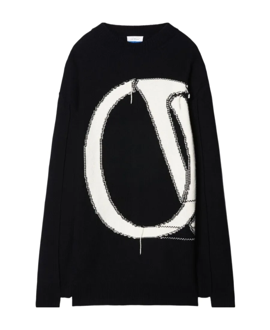 Off White Intarsia-Logo Crewneck Jumper