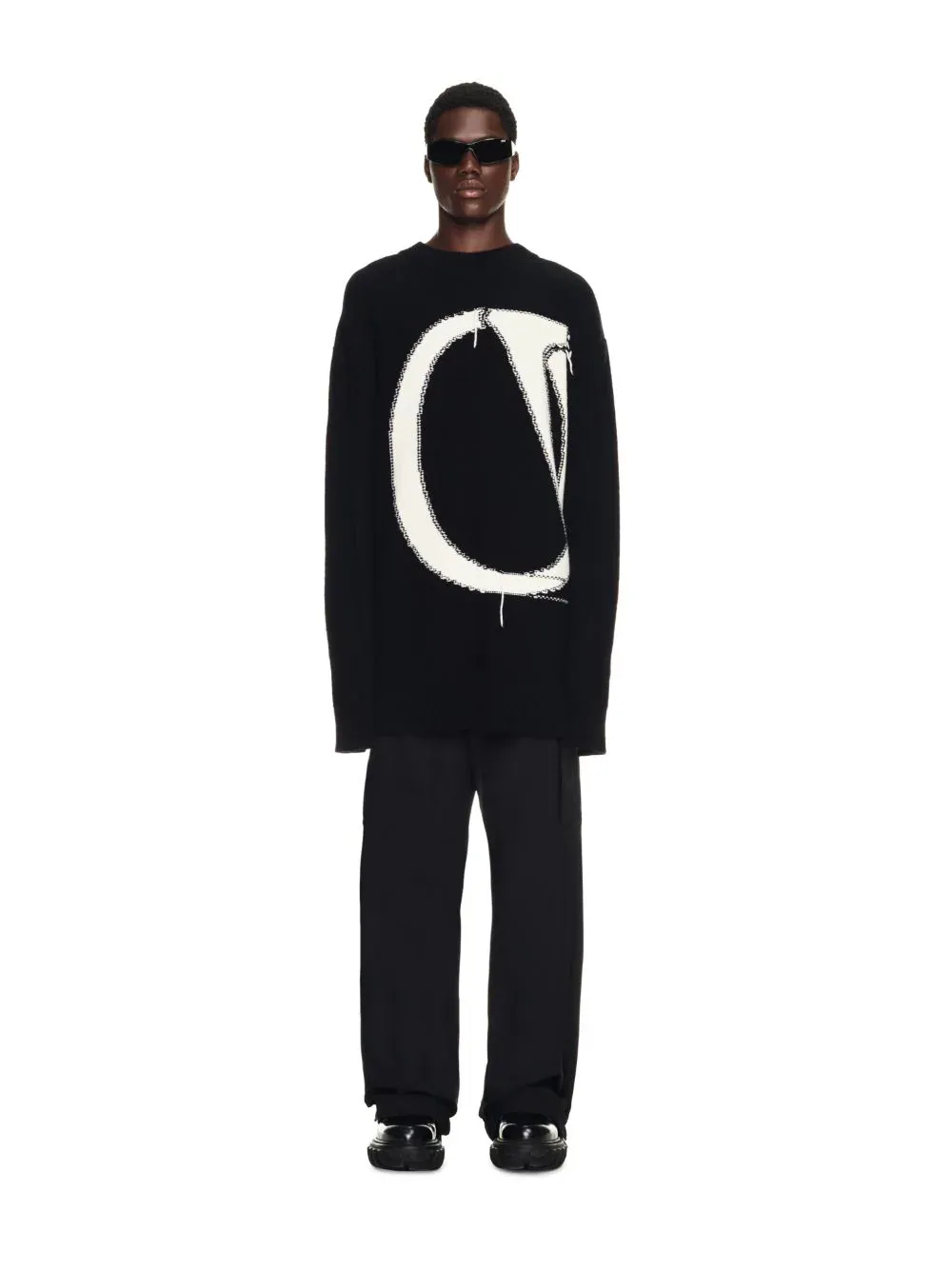 Off White Intarsia-Logo Crewneck Jumper