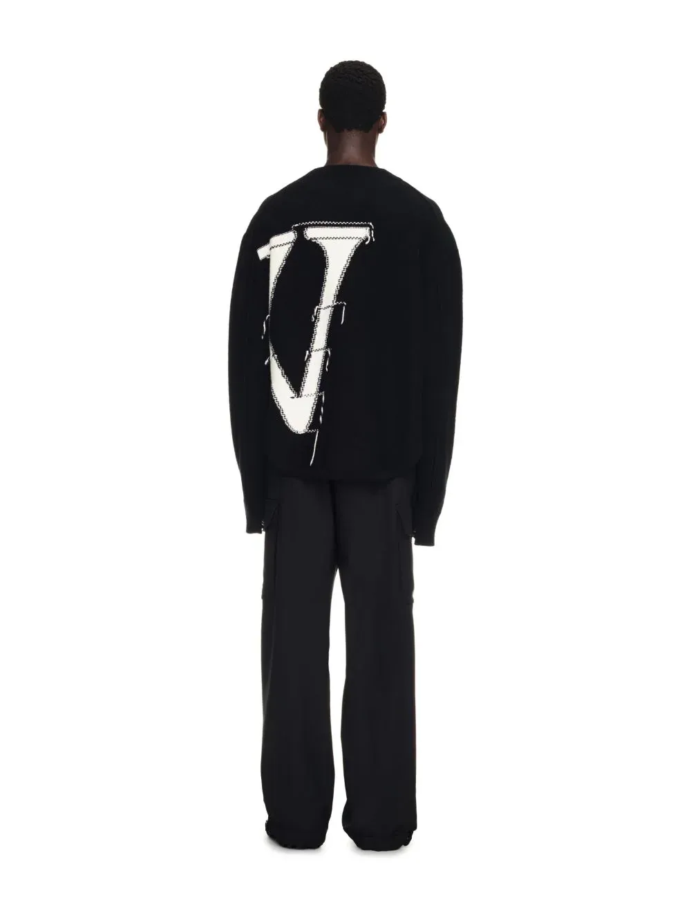 Off White Intarsia-Logo Crewneck Jumper