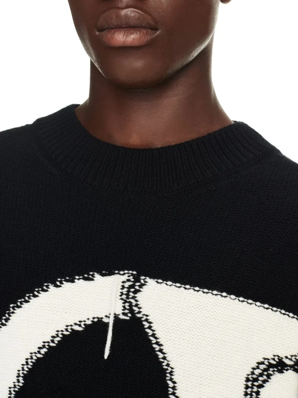 Off White Intarsia-Logo Crewneck Jumper