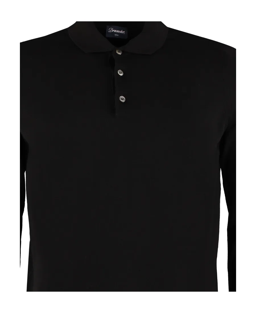 Fine-Knit Polo Shirt