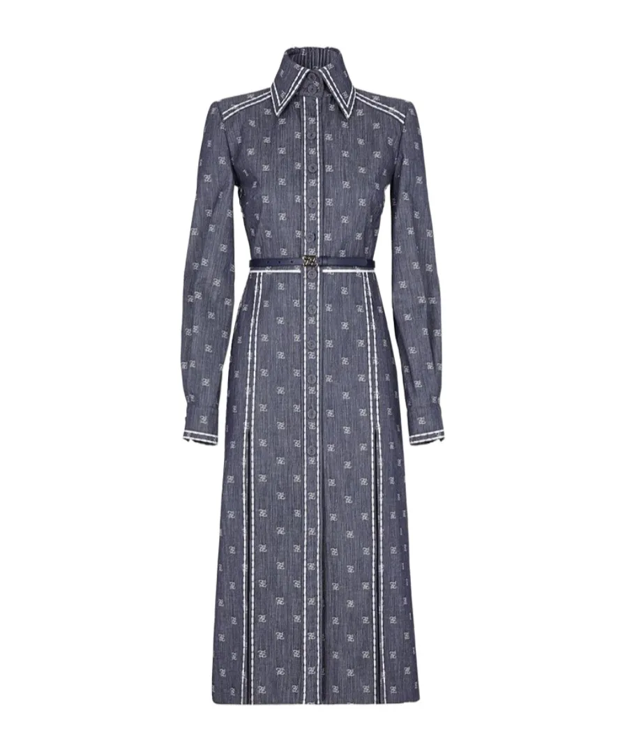 Karligraphy Motif Shirt Dress