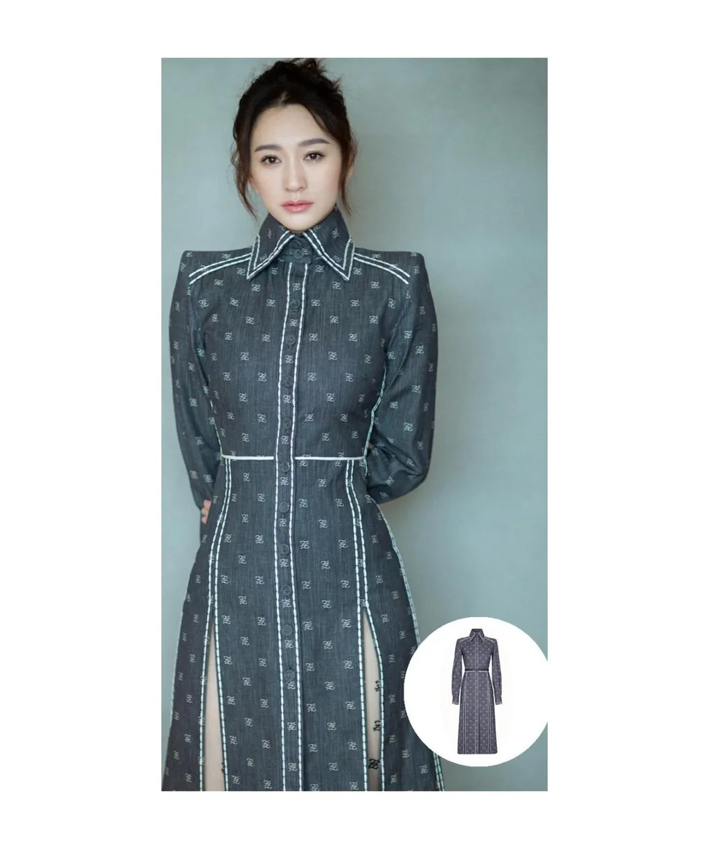Karligraphy Motif Shirt Dress