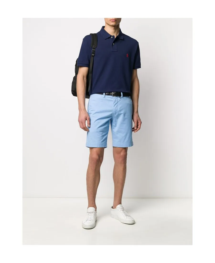 Navy Blue Logo Embroidered Polo Shirt
