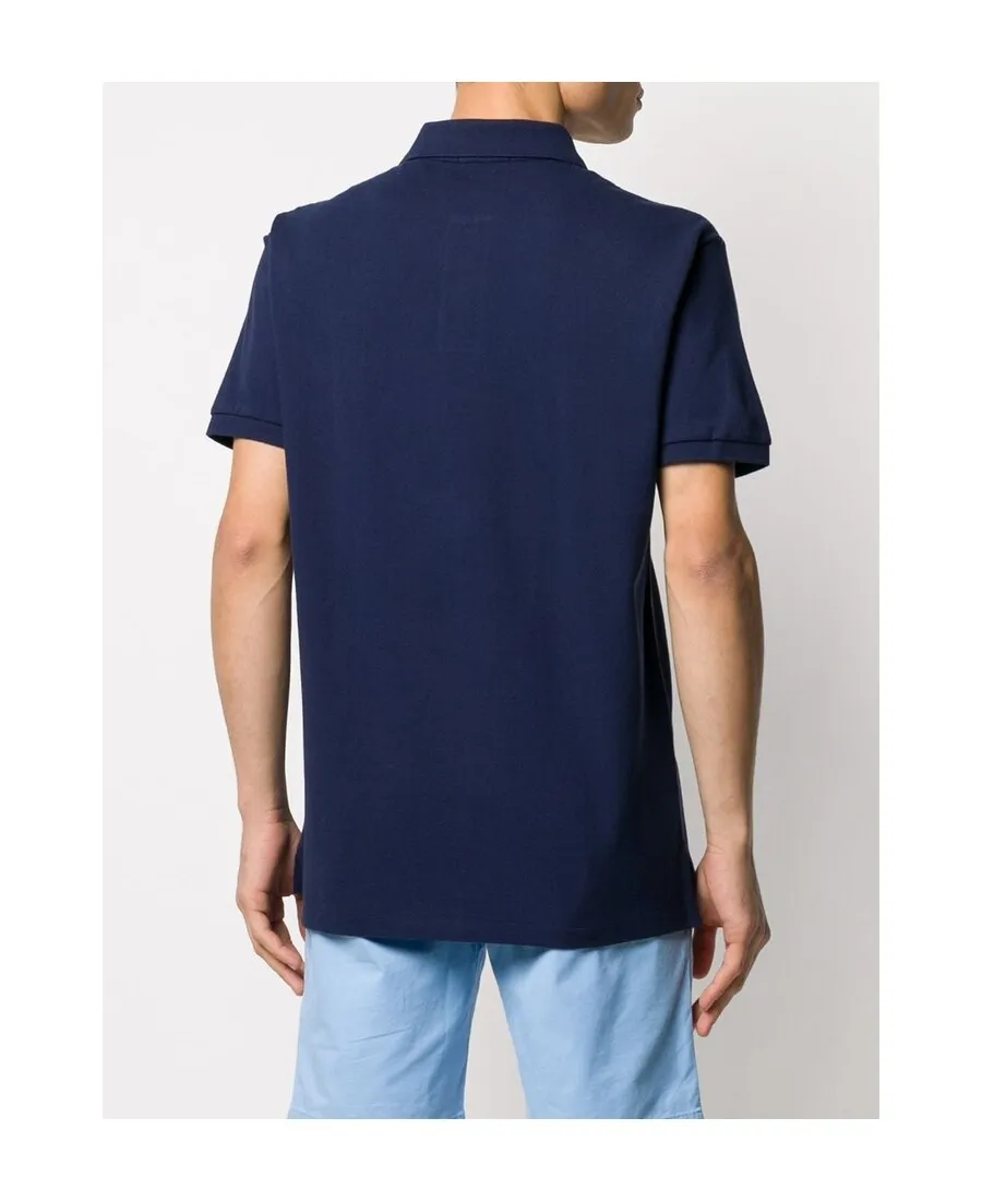 Navy Blue Logo Embroidered Polo Shirt
