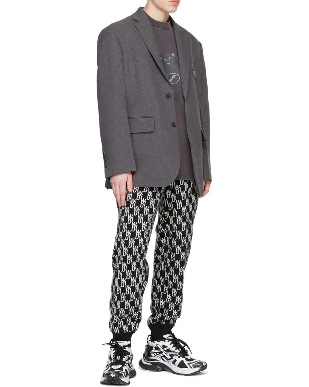 Logo Jacquard Knitted Trousers