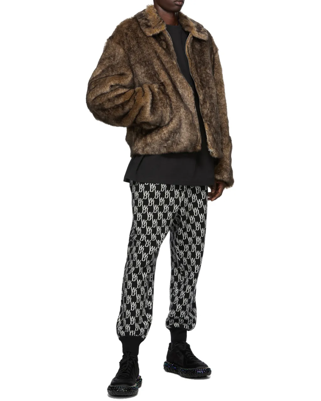 Logo Jacquard Knitted Trousers