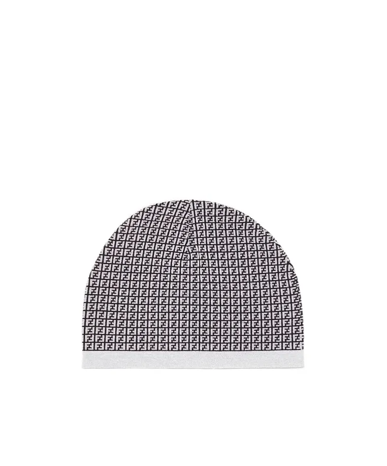 Monogram-Pattern Wool Beanie
