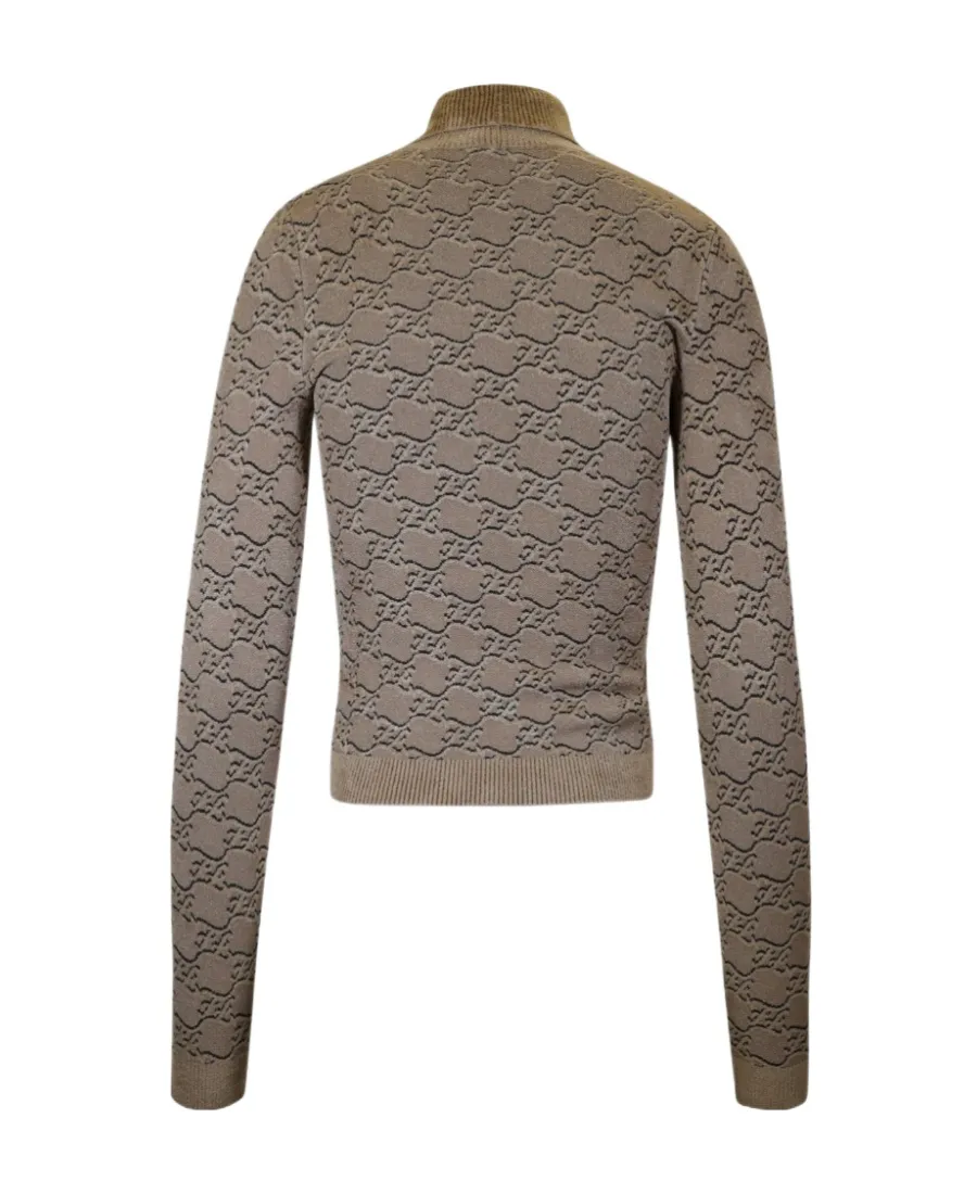 High-Necked Ff Karligraphy Pattern Pullover