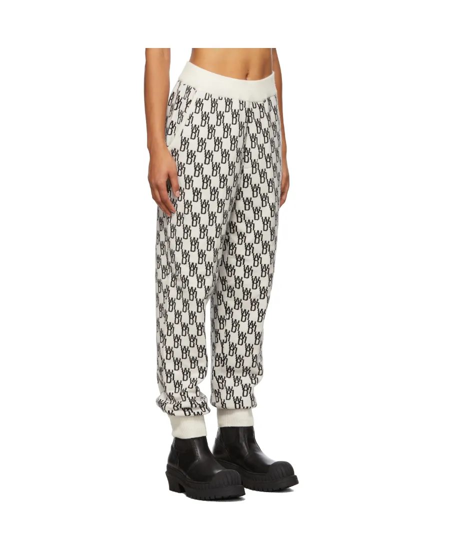 Monogram Intarsia-Knit Track Pants