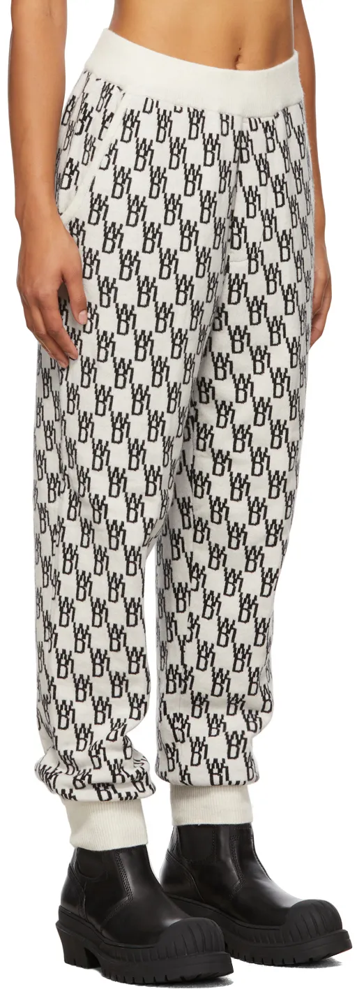 Monogram Intarsia-Knit Track Pants