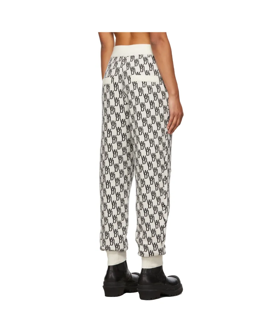 Monogram Intarsia-Knit Track Pants