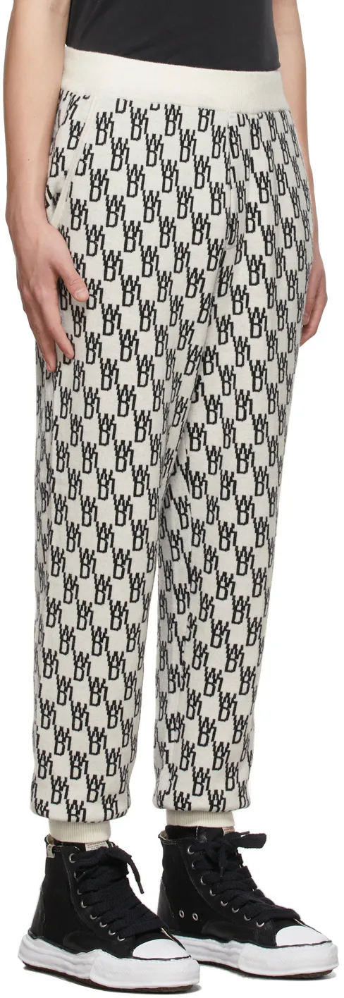 Monogram Intarsia-Knit Track Pants