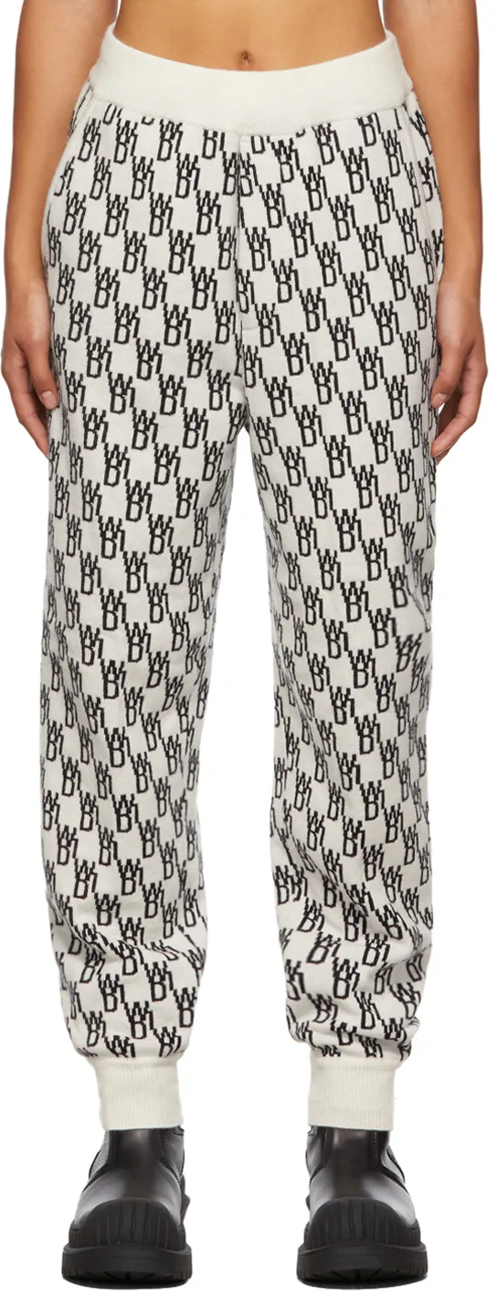 Monogram Intarsia-Knit Track Pants