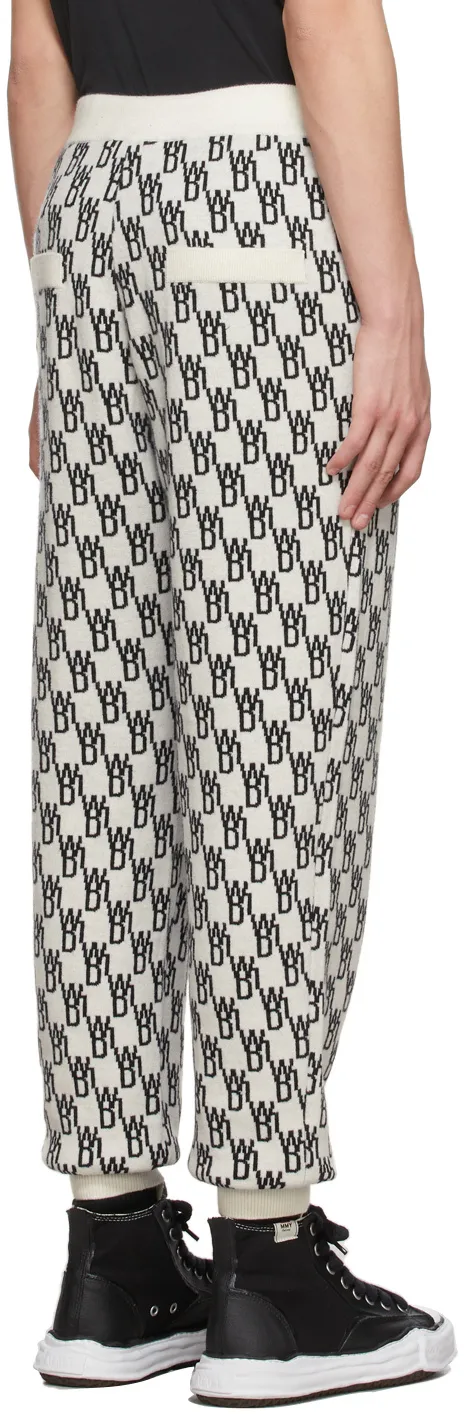 Monogram Intarsia-Knit Track Pants